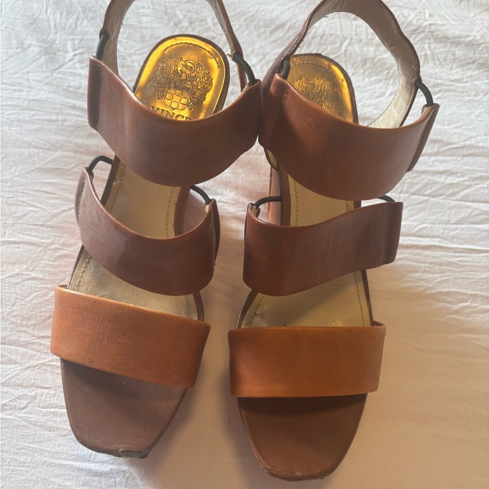 Vince Camuto Tan Leather Sandals